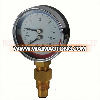 Pressure and Temperature Thermo-manometers Combination Valve Gauge