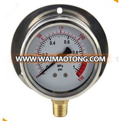 150psi/0-1bar High Quality Bourdon Tube Liquid Filled with Back Flange Pressure Gauge