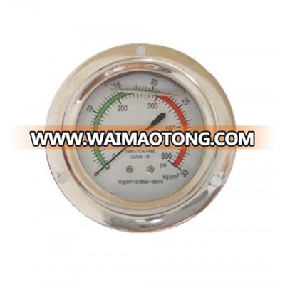 with Front Flange Refrigerant 0-35kg/cm2/psi Refrigeration Vibration Free Acc1.6% 60mm Freon Pressure Gauge