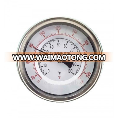 Industrial All SS Temperature Compond Scale 32-212Degree Fahrenheit/Celsius Thermometer Back Connection