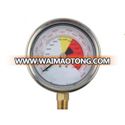 100mm Glycerin Filled 0-90000LB/psi Helical Type Bourdon Tube NPT1/4" Pressure Gauge