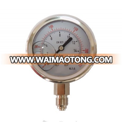 0-230psi/bar KL1.6 High Quality Dual Sacle All SS Pressure Gauge Shock Proof