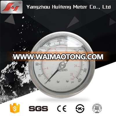 2.5 inch 60mm back type all stainless steel case oil filled diaphragm seal pressure gauge manometer