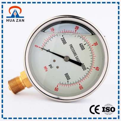 2.5 Inches Oil Filled Stainless Steel Pressure Gauge with Glass Lens